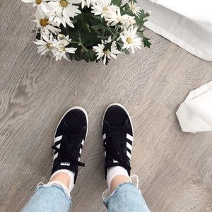 Adidas Kids Black Suede Low Top Sneakers